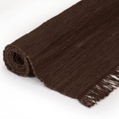 Vidaxl Ručne tkaný koberec Chindi, bavlna 160x230 cm, hnedý