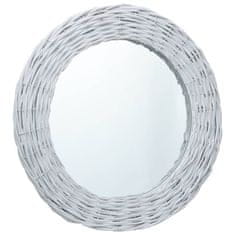 Vidaxl Zrkadlo, biele 50 cm, prútie