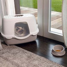 Stefanplast Chic Indoor 56x39x39cm krytá mačacia toaleta s filtrom biela/ tmavo zelená