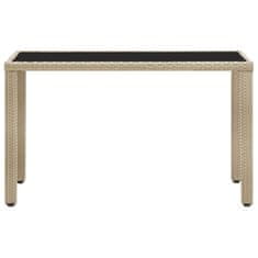 Vidaxl Záhradný stôl, béžový 123x60x74 cm, polyratan
