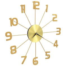 Petromila vidaXL Nástenné hodiny zlaté 50 cm kovové