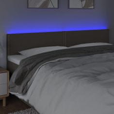 shumee Čelo postele s LED sivohnedé 180x5x78/88 cm látka