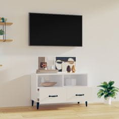 shumee TV skrinka lesklá biela 80x36x50 cm spracované drevo