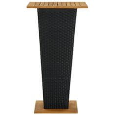 Petromila vidaXL Barový stôl čierny 60x60x110 cm polyratan a akáciový masív