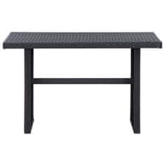 Vidaxl Záhradný stôl, čierny 110x60x67 cm, polyratan