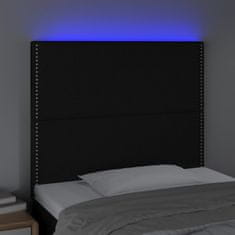 shumee Čelo postele s LED čierne 80x5x118/128 cm látka