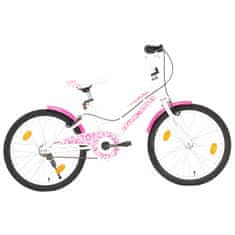 Vidaxl Detský bicykel ružovo-biely 20 palcový