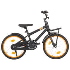 Petromila vidaXL Detský bicykel s predným nosičom, 18-palcový, čierno oranžový