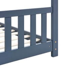 Vidaxl Detský posteľný rám sivý 80x160 cm borovicový masív