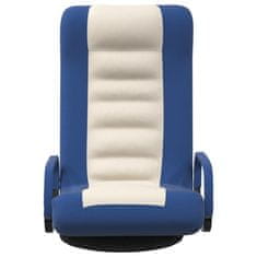 Vidaxl Otočná podlahová stolička modrá a krémová látková