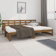 Vidaxl Rozkladacia denná posteľ medová borovicový masív 2x(90x200) cm