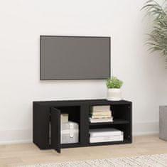 shumee TV skrinka čierna 80x31,5x36 cm spracované drevo
