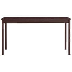 Vidaxl Jedálenský stôl, tmavohnedý 140x70x73 cm, borovicové drevo