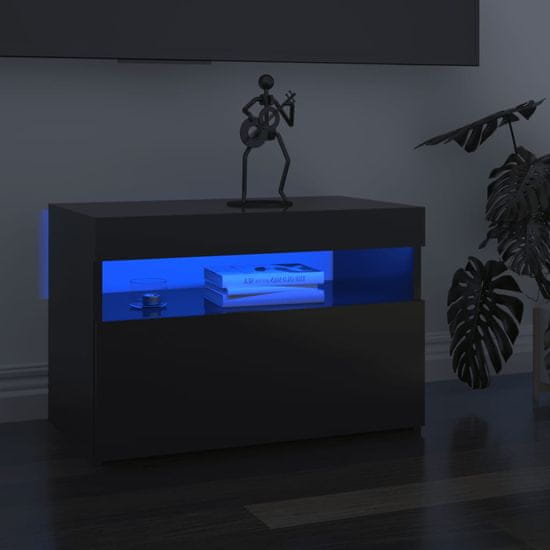 Vidaxl TV skrinky s LED svetlami 2 ks lesklé sivé 60x35x40 cm