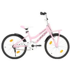 Vidaxl Detský bicykel s predným nosičom, 20-palcový, ružovo čierny