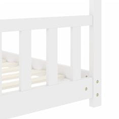 Vidaxl Detský posteľný rám biely 70x140 cm borovicový masív