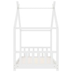 Vidaxl Detský posteľný rám biely 70x140 cm borovicový masív