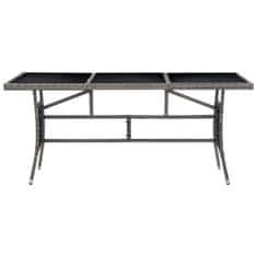 Vidaxl Záhradný stôl, sivý 170x80x74 cm, polyratan