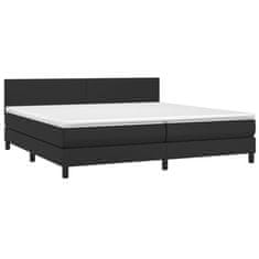 shumee Boxspring posteľ s matracom čierna 200x200 cm umelá koža