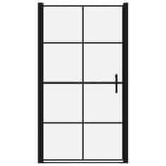 Vidaxl Sprchové dvere čierne 100x178 cm tvrdené sklo