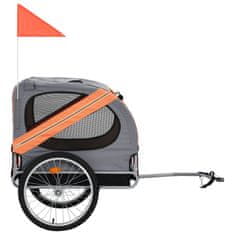 Vidaxl Vozík za bicykel pre psa, oranžová a sivá