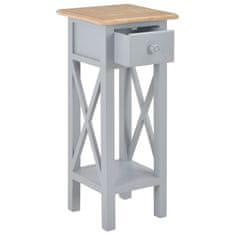 Vidaxl Príručný stolík, sivý 27x27x65,5 cm, drevo