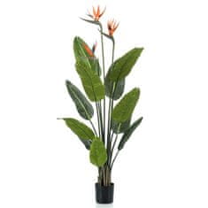 Petromila vidaXL Emerald Umelá rastlina Strelícia s kvetináčom a kvetinami 120 cm