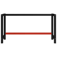 Vidaxl Rám na pracovný stôl kovový 150x57x79 cm čierno-červený