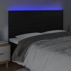 shumee Čelo postele s LED čierne 180x5x118/128 cm umelá koža