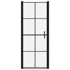 Vidaxl Sprchové dvere čierne 91x195 cm tvrdené sklo
