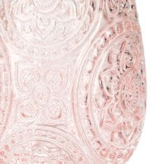 Homla ROSAS sklenený lampáš ružový 12x15 cm