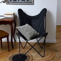 Homla BUTTERFLY náhradné sedadlo pre kreslo - čierna ekokoža 76x97 cm