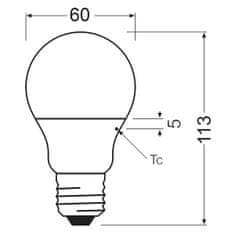 Osram 3x LED žiarovka E27 A60 8,5W = 60W 806lm 4000K Neutrálna biela 200°