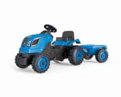 Smoby Šliapací traktor Farmer XL modrý s vozíkom