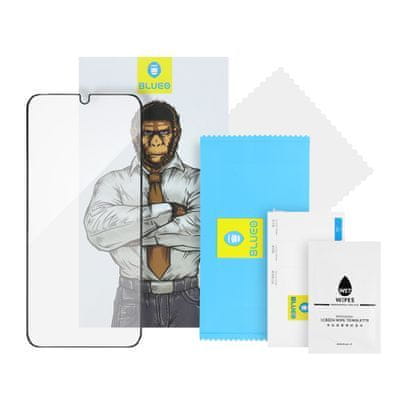 BLUEO 5D Mr. Monkey ochranné sklo pre iphone 15 Plus čierne ( strong HD)