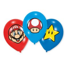 Amscan Balóny Super Mario 27,5cm 6ks