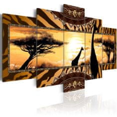 Artgeist Obraz - Africké žirafy 200x100 obraz na plátne s dreveným rámom