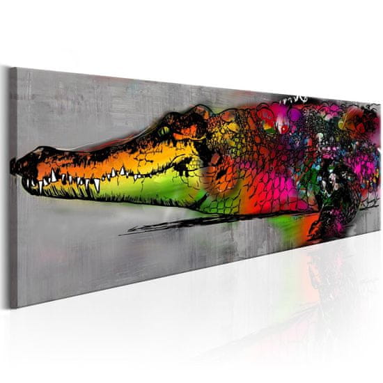 Artgeist Obraz - Farebný aligátor 150x50