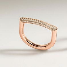 Rosato Moderný bronzový prsteň so zirkónmi Bianca RZBI34 (Obvod 52 mm)