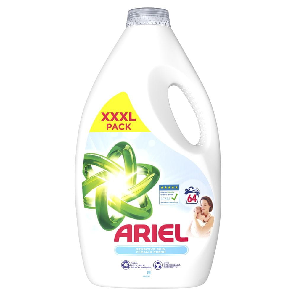 Ariel prací gél Sensitive 64 praní