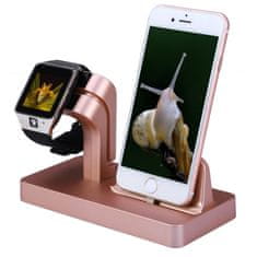 Northix Nabíjacia stanica USB kompatibilná s Apple Watch a iPhone - Rose gold 
