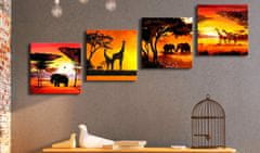 Artgeist Obraz - Africké zvieratá 60x60 obraz na plátne s dreveným rámom