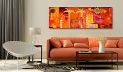 Artgeist Obraz - Africká koláž 120x40 obraz na plátne s dreveným rámom