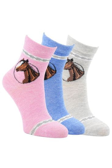RS Detské ponožky s koníkom EU 31-34 BLEDOMODRÁ