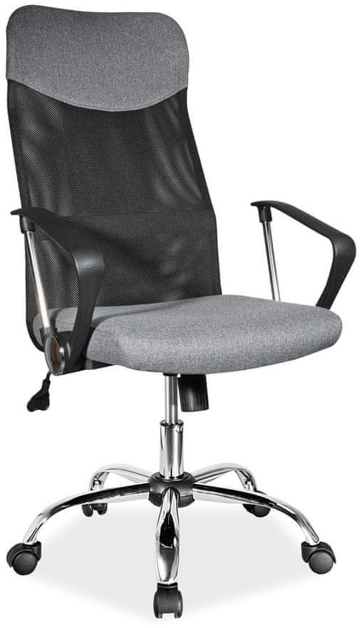 CASARREDO Kancelárska stolička Q-025 šedá / čierna látka
