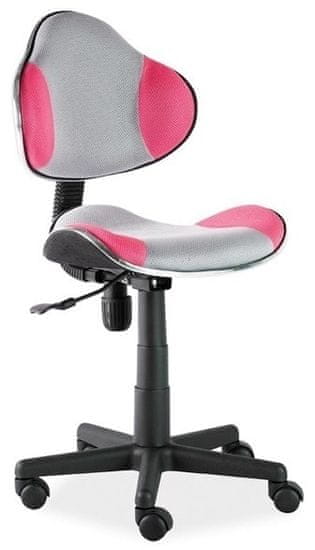 CASARREDO Kancelárska stolička Q-G2 šedá/ružová