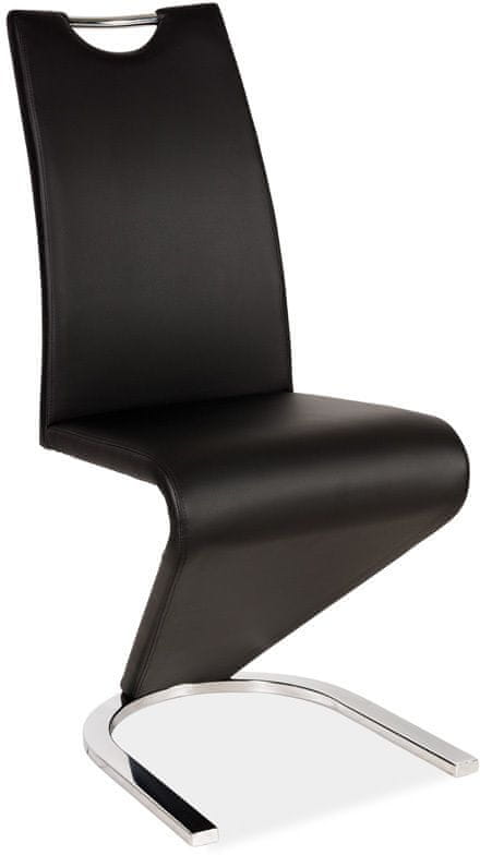 CASARREDO Jedálenská čalúnená stoličky H-090 čierna/chróm