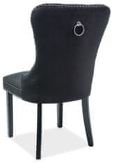 CASARREDO Jedálenská čalúnená stoličky MARKUS VEĽVET šedá / čierna