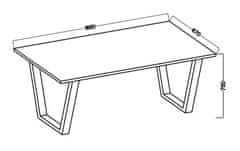 CASARREDO Jedálenský stôl KAISARA 185x67 cm čierna / biela