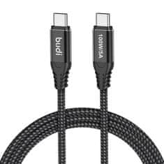 SEFIS nabíjací dátový kábel USB-C a USB-C 100W 5A 3m čierny opletený